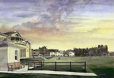 Unknown Artist kenneth reed sunset at saint andrews old course